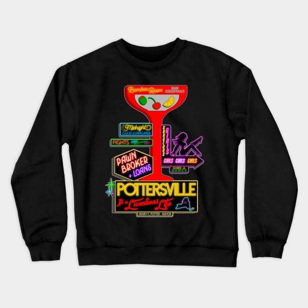 Pottersville (In Color) Crewneck Sweatshirt by darklordpug